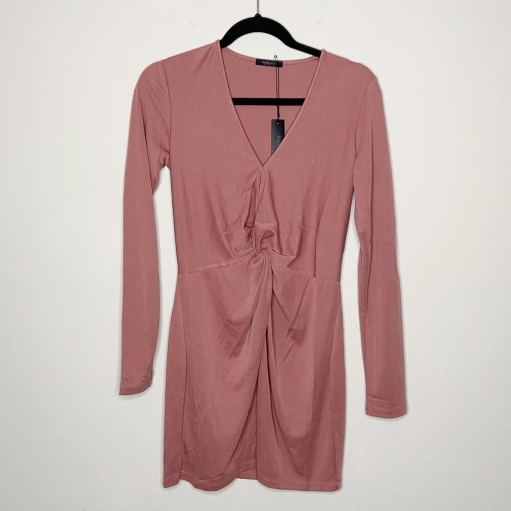 Bobi Black Los Angeles Mauve Surplice Knot Dress Size S